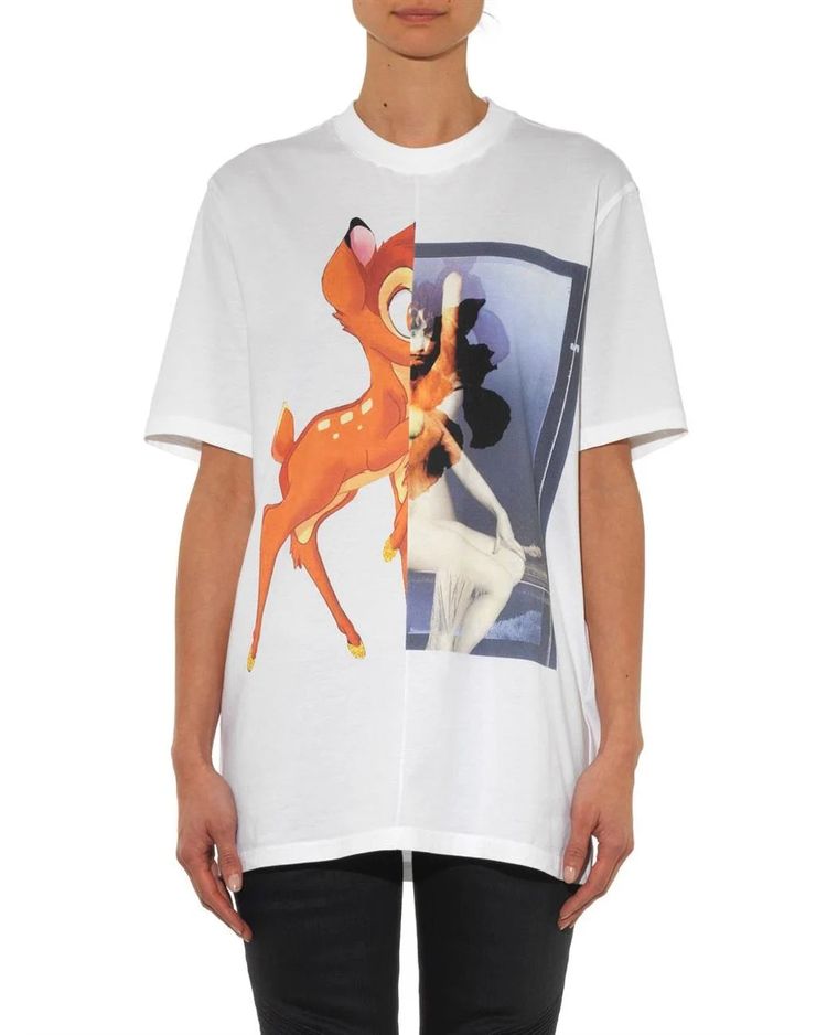 Givenchy White Bambi Print T-Shirt image 3