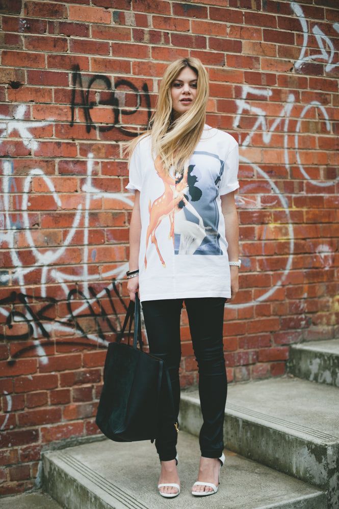 Givenchy White Bambi Print T-Shirt image 8