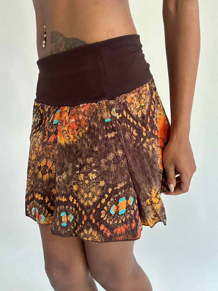 💻‼️ |brown and orange patterned mini skirt image 2
