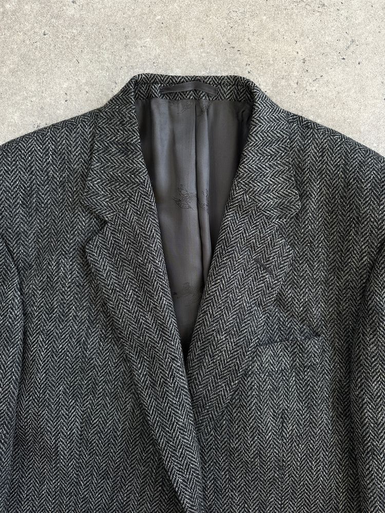 Burberry 1990s Pure Wool Herringbone Single Breasted Blazer - 46R/XXL image 3