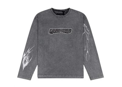 FULLYPAID ACID WASH LONG SLEEVE TEE GREY