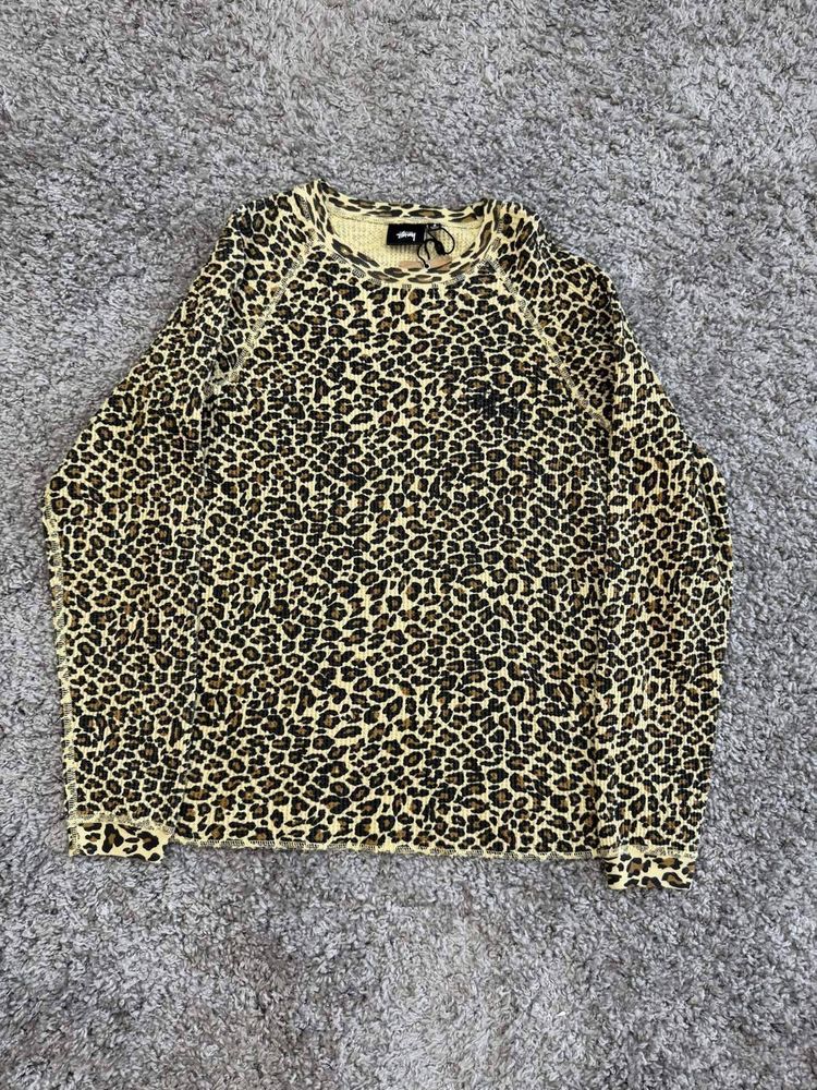 Stussy Leopard Print Long Sleeve Shirt