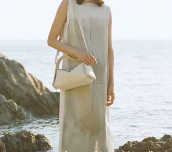 Beige Textured Leather Handbag Purely handmade 5