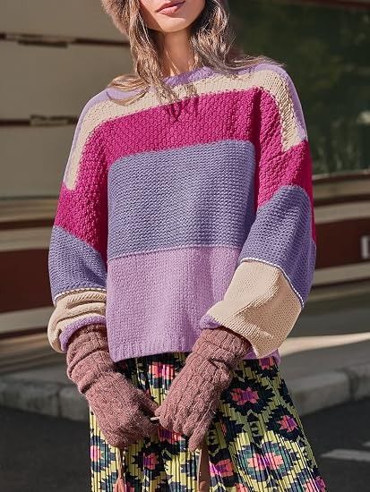 Color Block Knit Sweater image 3