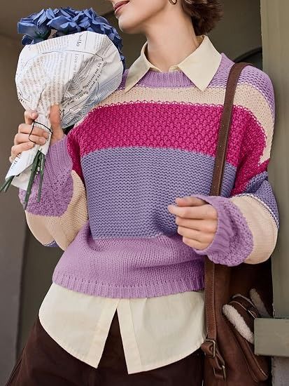 Color Block Knit Sweater image 2