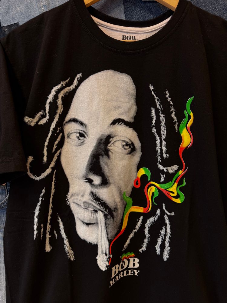 Black Bob Marley Graphic T-Shirt 2