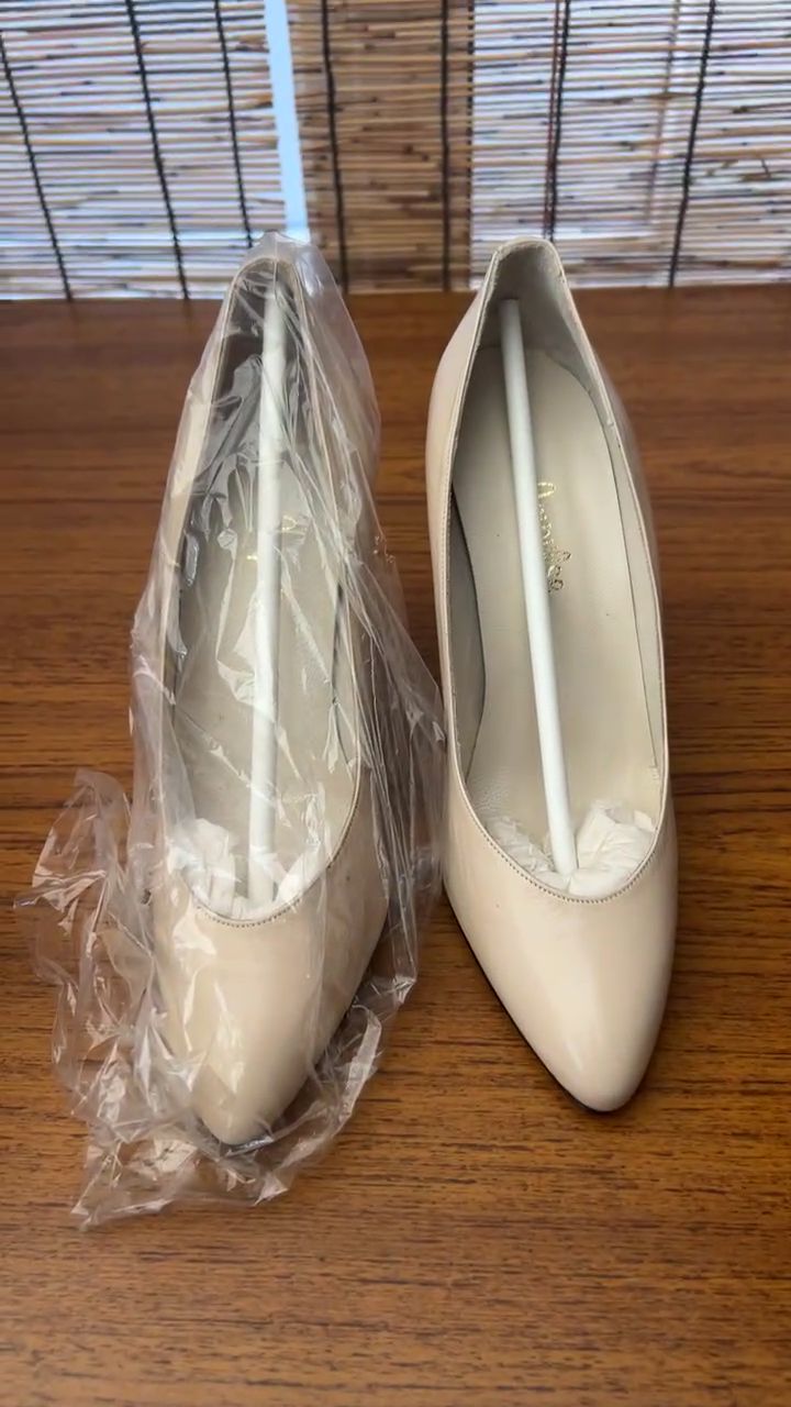 Patent Beige Heels Brand New Made in Spain image 1