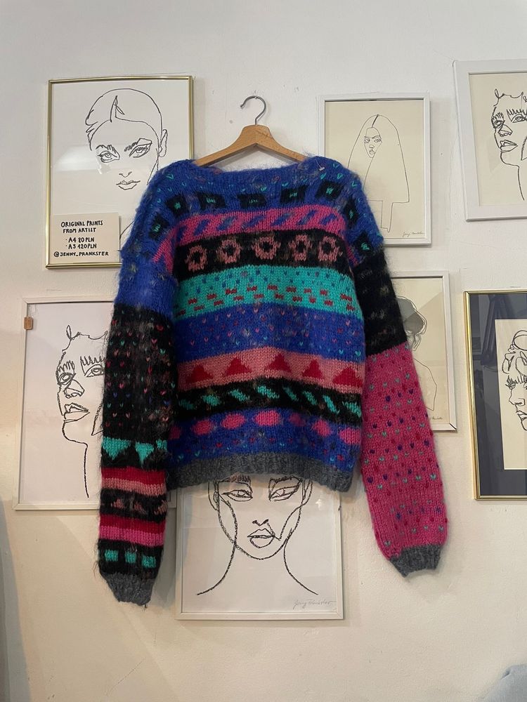 multicolor patterned sweater