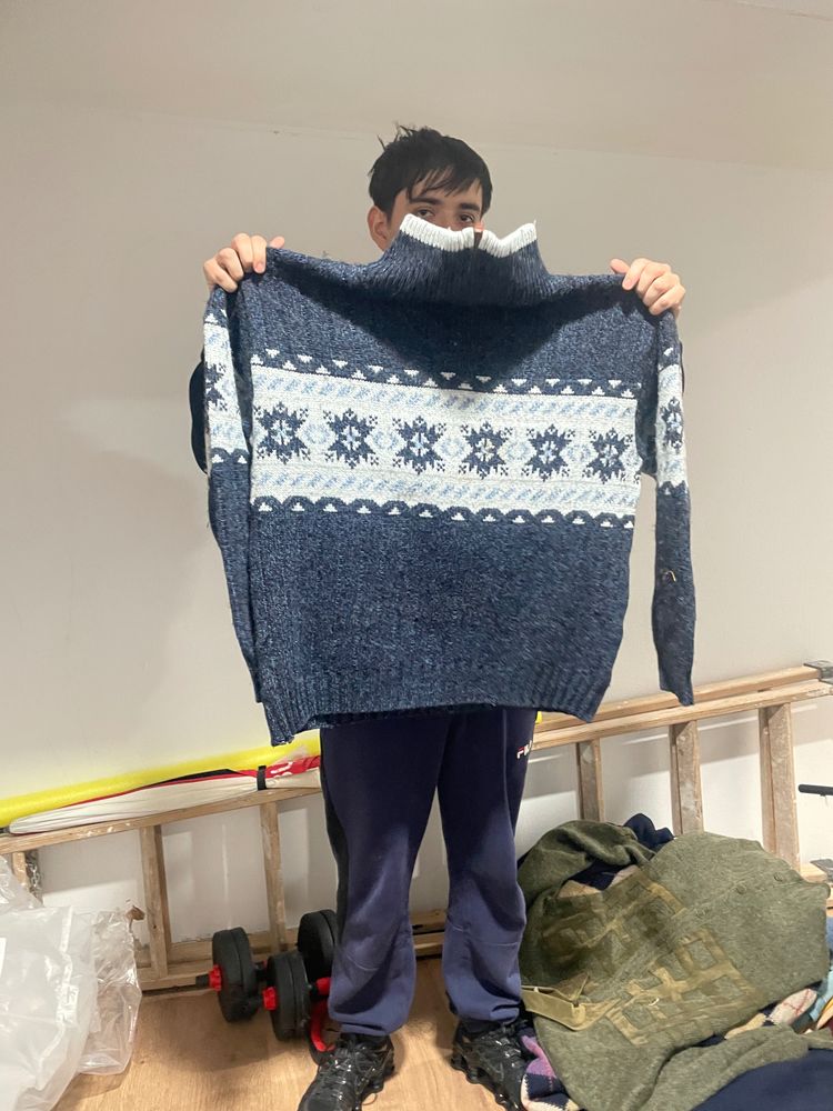 Other Blue And White Patterned Knit Sweater product image