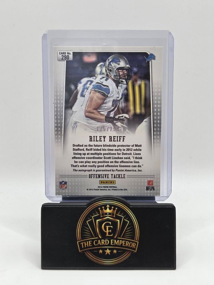 Immagine di Riley Reiff (Detroit Lions) 175/199 Autographed Card Prizm Football 2012 2