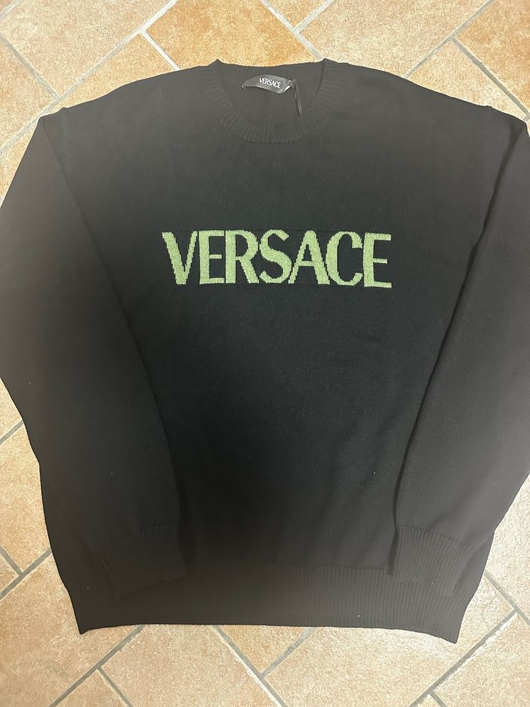 Versace Black Knit Sweater With Logo 2