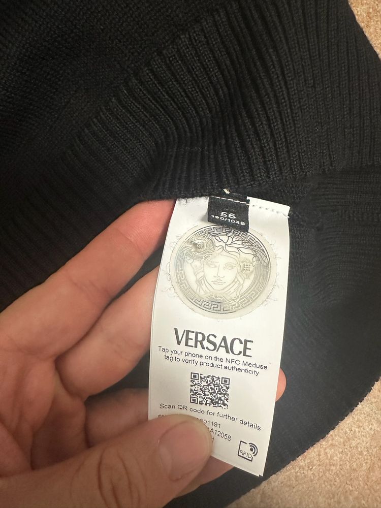 Versace Black Knit Sweater With Logo 6