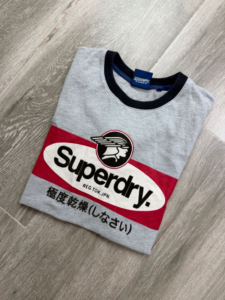 Superdry Grey T-Shirt With Logo Print