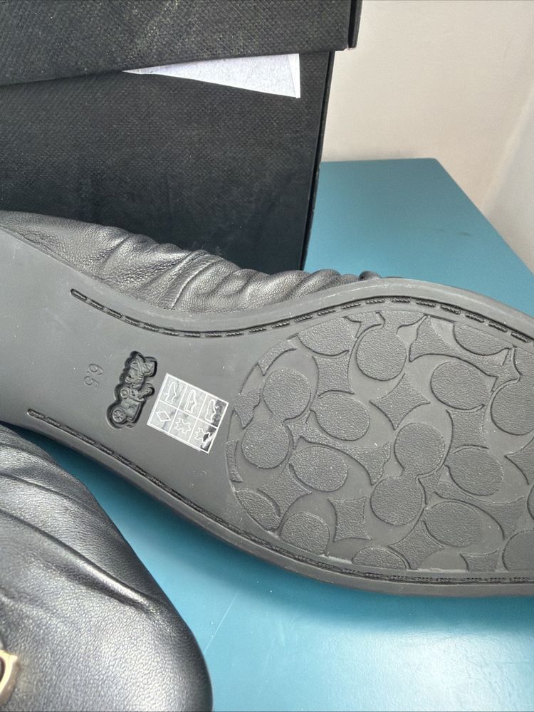 Coach Eleanor Leather Ballet Flat Shoes C6755 Black Uk 4.5 BNIB image 3