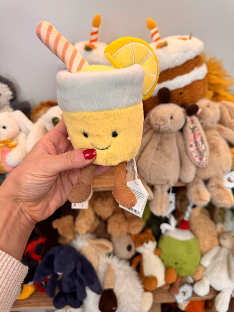 Plush Toy Cup With Lemon Slice And Straw