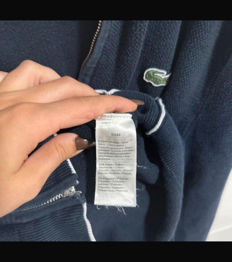 Lacoste Navy Zip-Up Sweater image 4