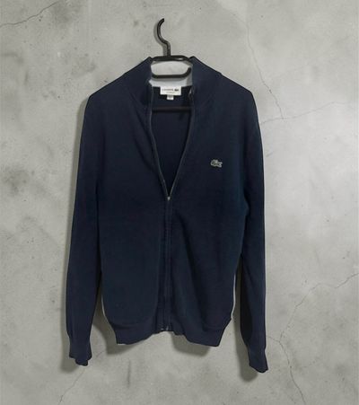 Lacoste Navy Zip-Up Sweater
