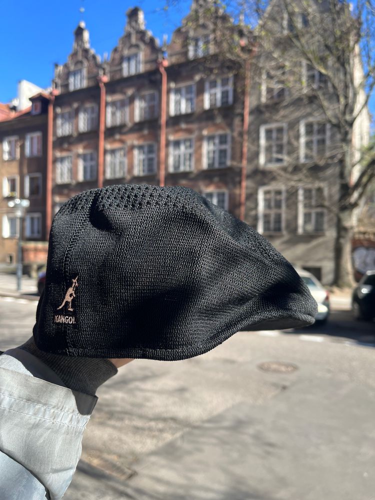 Kangol Black Knit Flat Cap tropik 504 image 9