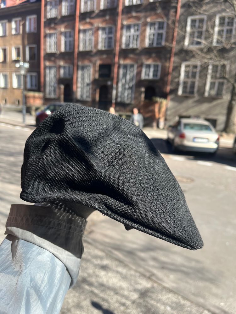 Kangol Black Knit Flat Cap tropik 504 image 2
