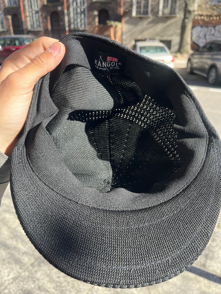 Kangol Black Knit Flat Cap tropik 504 image 8