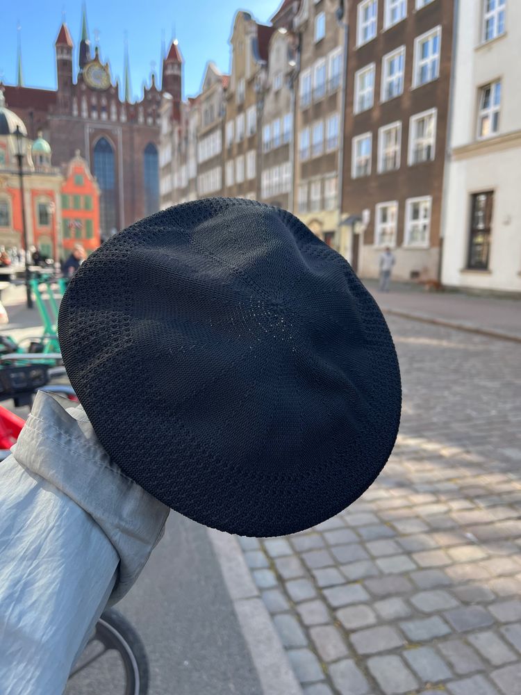 Kangol Black Knit Flat Cap tropik 504 image 4