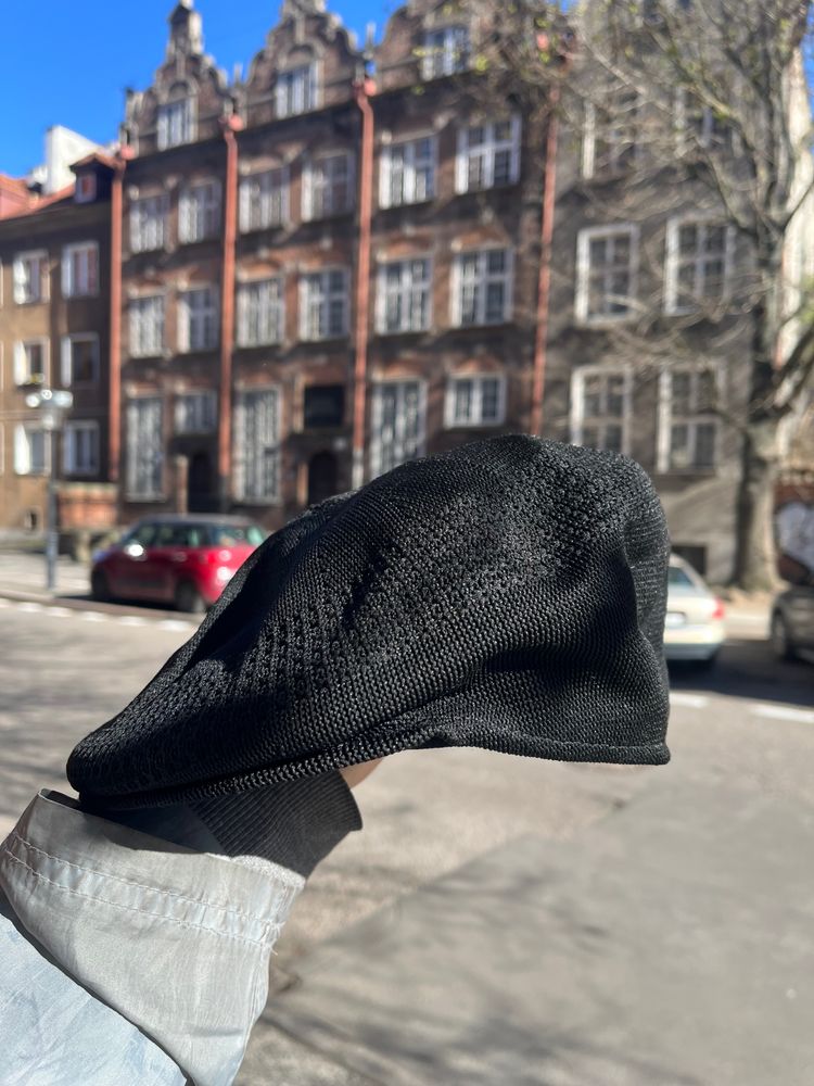 Kangol Black Knit Flat Cap tropik 504 image 3