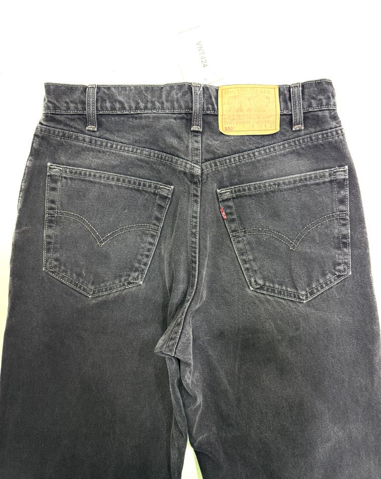Levi's 550 relaxed fit nero W32 L36 vintage anni 90' levis jeans 8