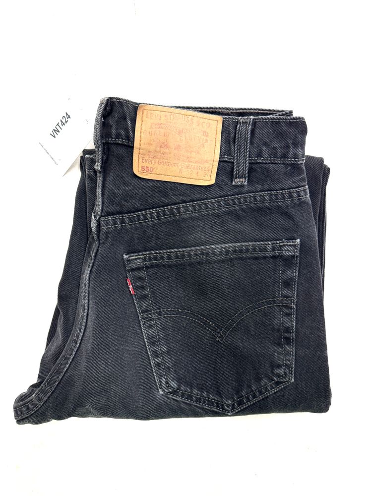 Levi's 550 relaxed fit nero W32 L36 vintage anni 90' levis jeans 5