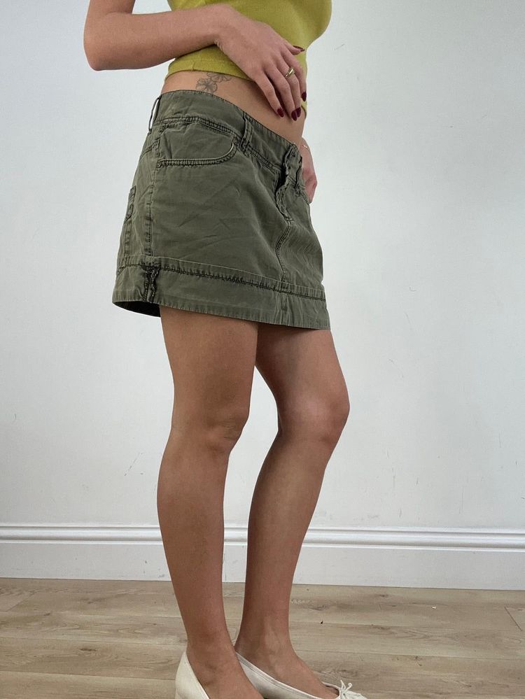 st patrick’s day | medium khaki cargo style skirt image 6