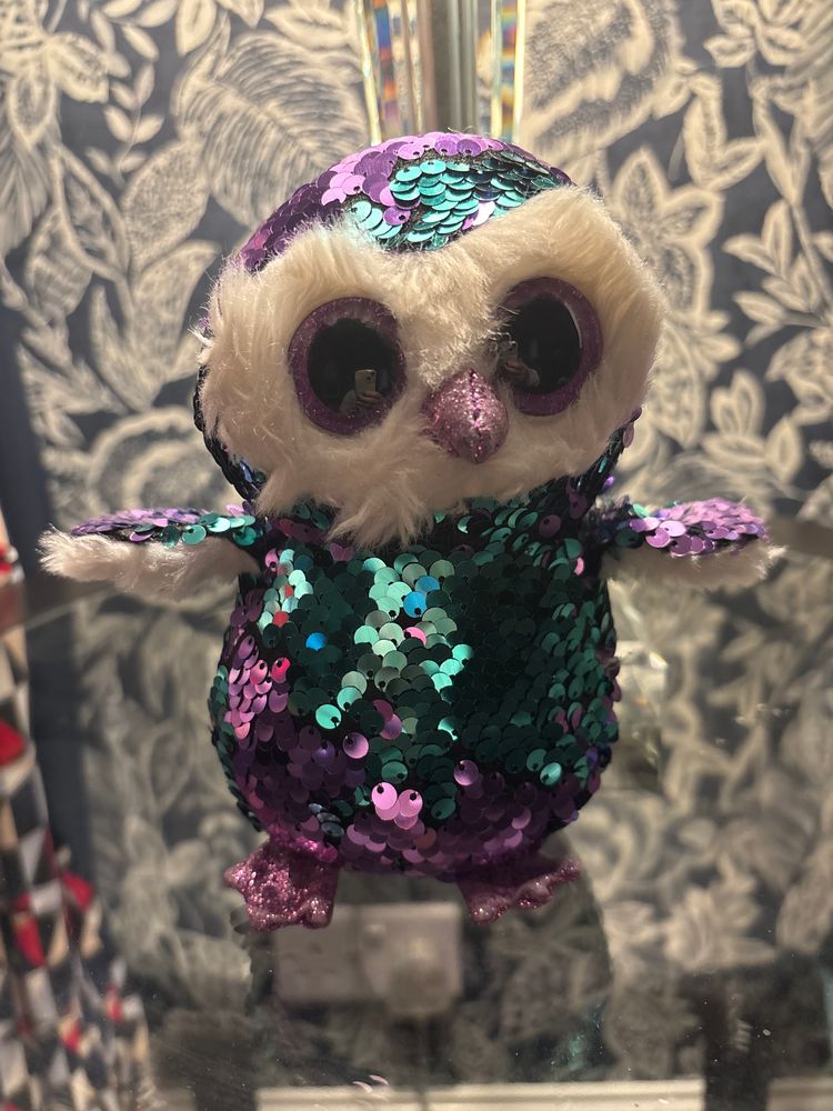 TY sequined owl plush 