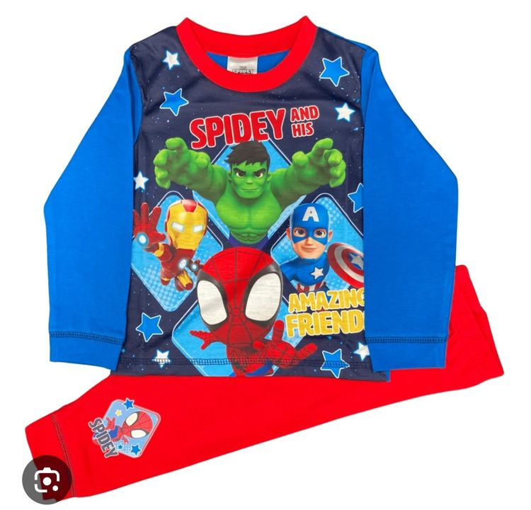 Children'S Superhero Pajama Set image 1