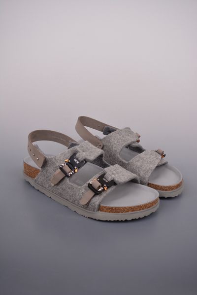 Dior Grey Felt Sandals With Buckles