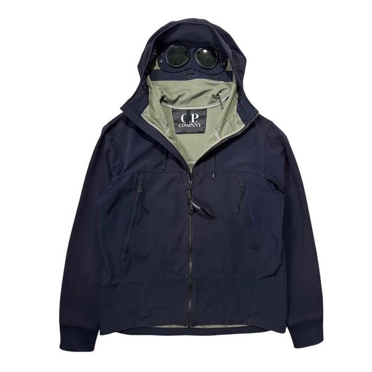 CP Company Navy Soft Shell Goggle Jacket image 2