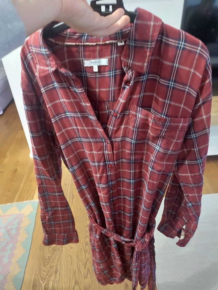 Pepe Jeans Red Plaid Shirt Dress product image