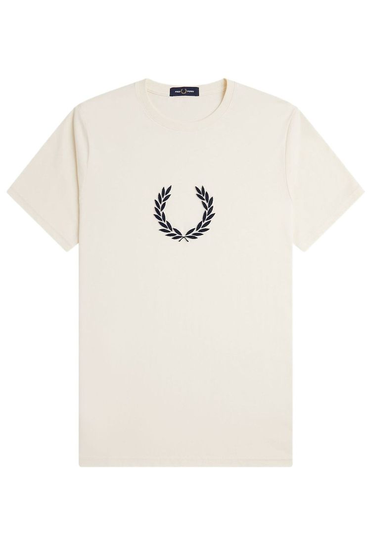 Fred Perry Textured Laurel Wreath T-shirt Ecru Y24