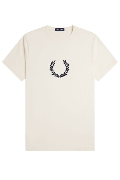 Fred Perry Textured Laurel Wreath T-shirt Ecru Y24