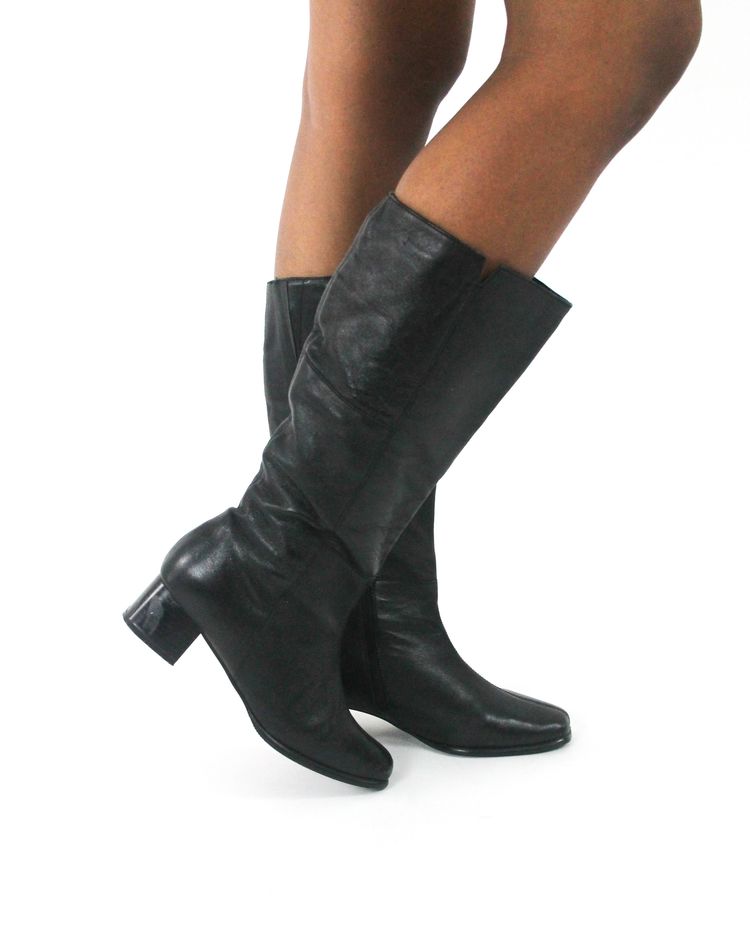 ⭐️office siren | uk 6 black knee-high block-heel boots imagen 6