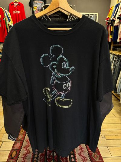 black t-shirt with Mickey Mouse graphic