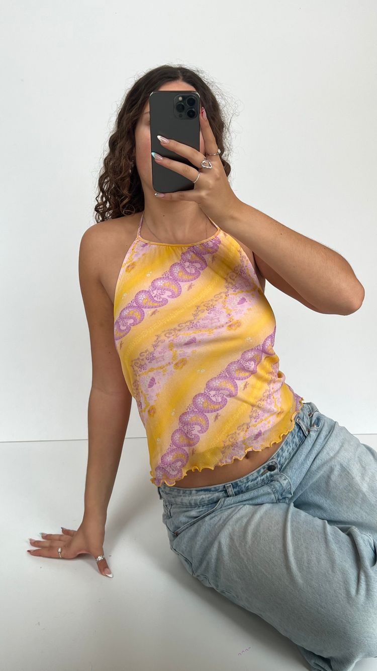 00s yellow paisley cami- size L image 5