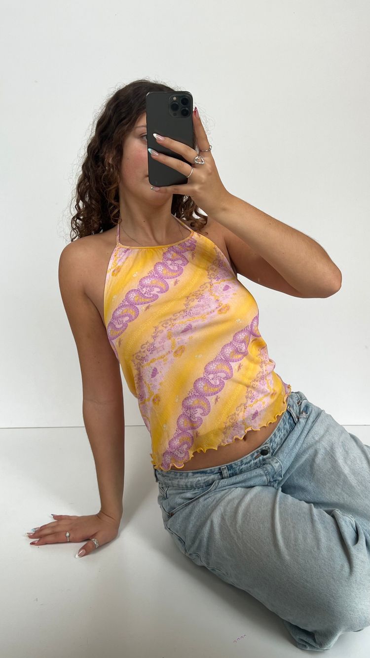 00s yellow paisley cami- size L image 1