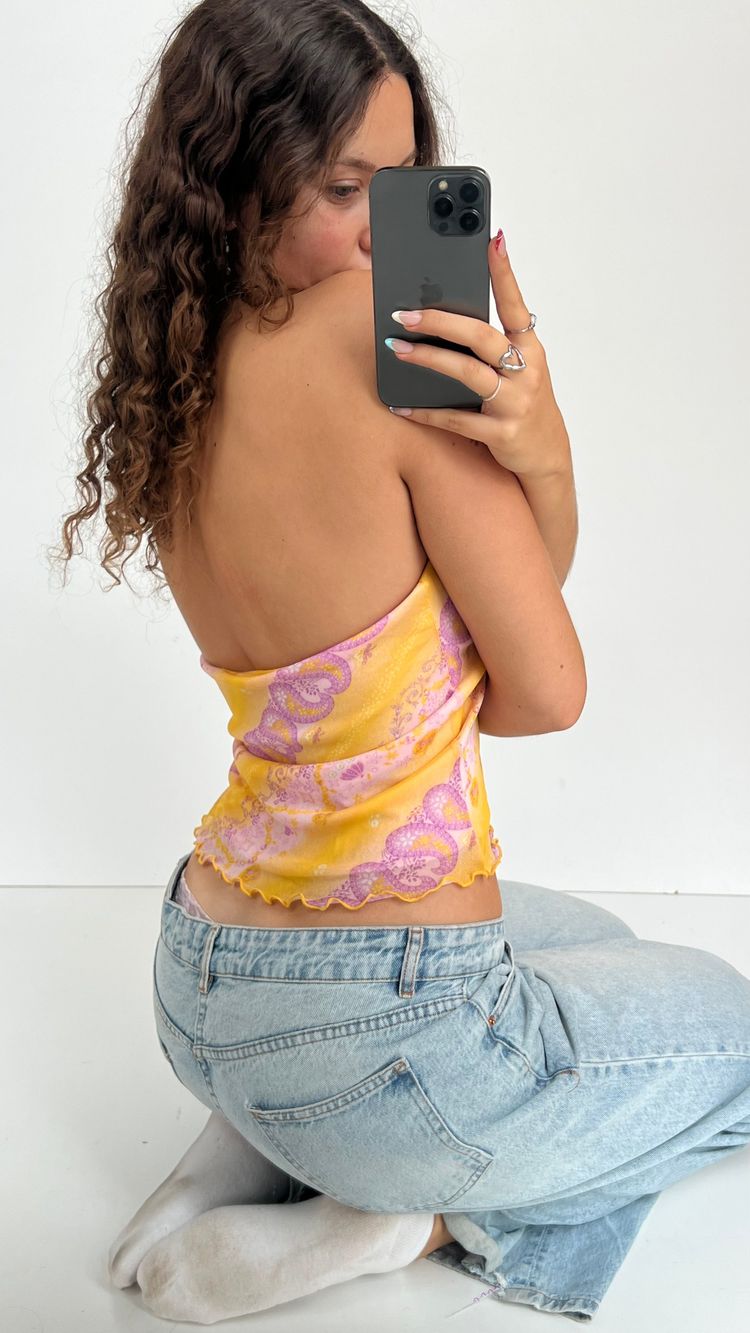 00s yellow paisley cami- size L image 3