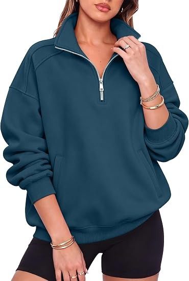 Blue Quarter-Zip Sweatshirt imagen 2