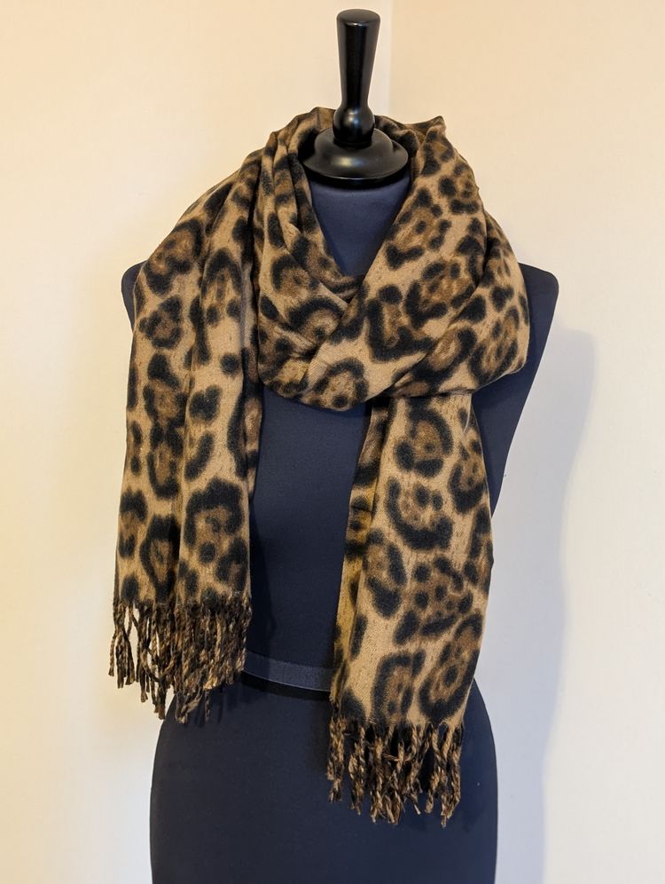 Other Pashmina 100% Cashmere Leopard Print Scarf product image