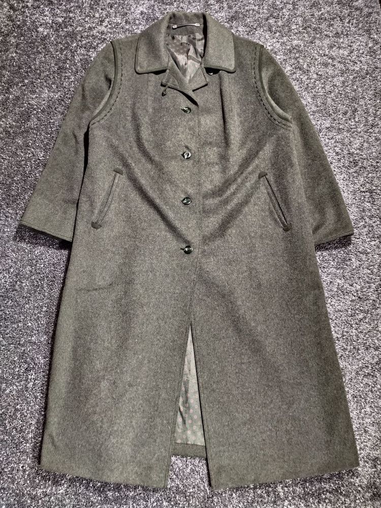 Vintage Long Loden Coat – Pure Virgin Wool – Size 46 