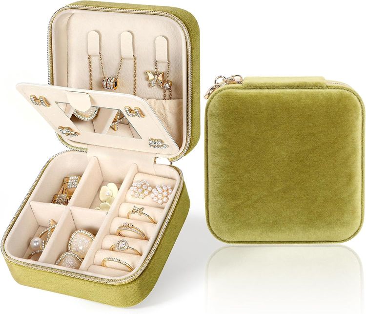 Green Jewelry Storage Box obraz 3