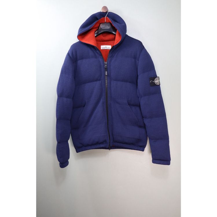 Stone Island Navy Knit Down Jacket