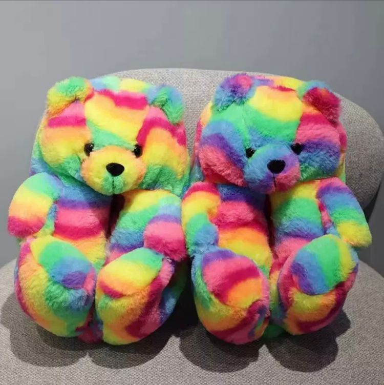 Plush Teddy Bear Slippers