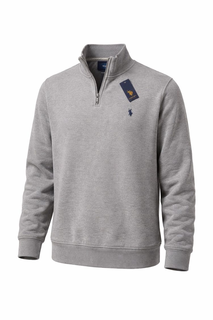 U.S. Polo Assn. Grey Quarter-Zip Sweatshirt
