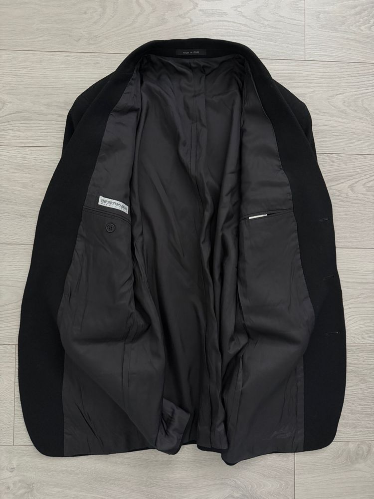 Emporio Armani 1990s 3B Textured Wool Sport Jacket Blazer Black - Size M image 2
