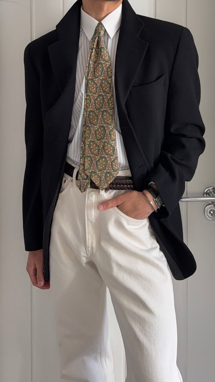 Emporio Armani 1990s 3B Textured Wool Sport Jacket Blazer Black - Size M image 10